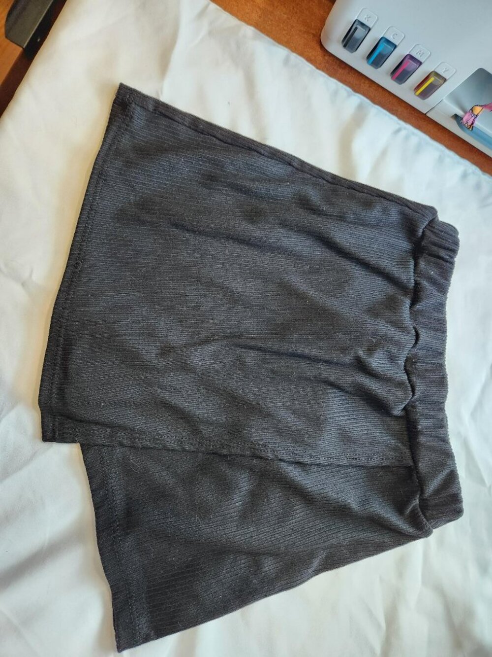 Girls Black Ribbed Skort Size 8 Built In Shorts